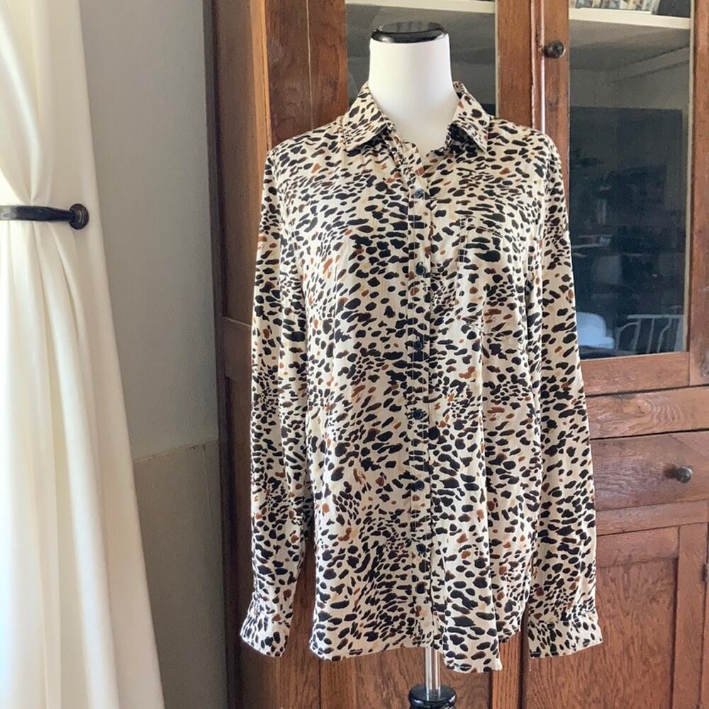 beachlunchlounge Animal Print Buttondown, M